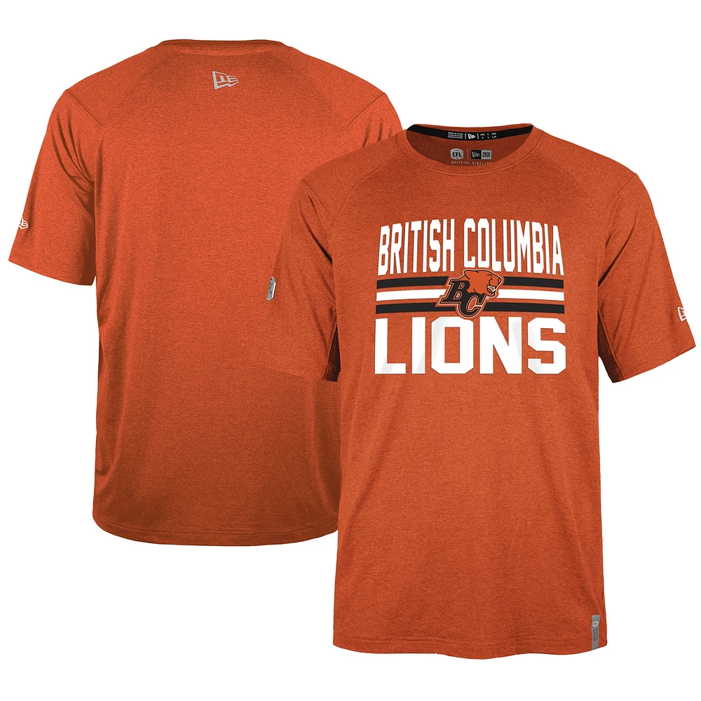 Men's New Era  Orange BC Lions Sideline Varsity Performance T-Shirt