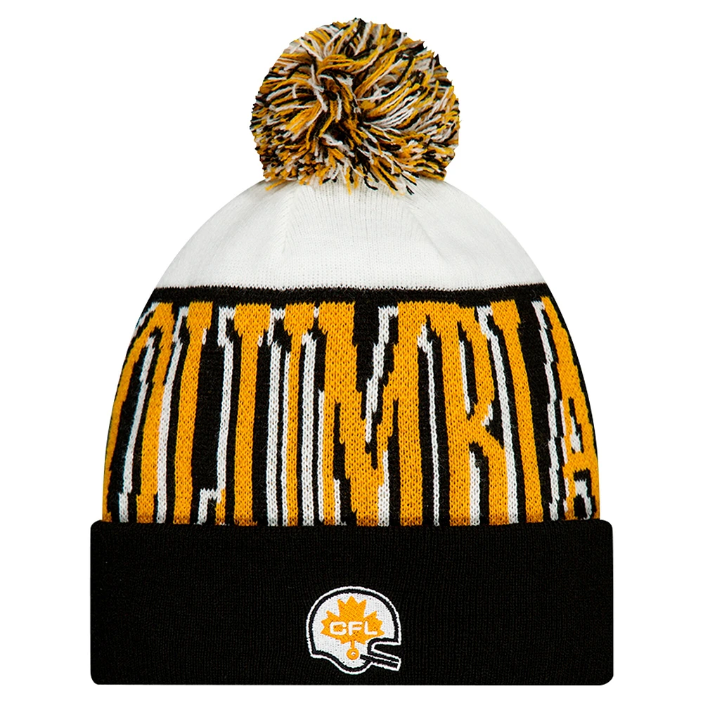 Men's New Era  Orange BC Lions Turf Traditions Cuffed Knit Hat with Pom