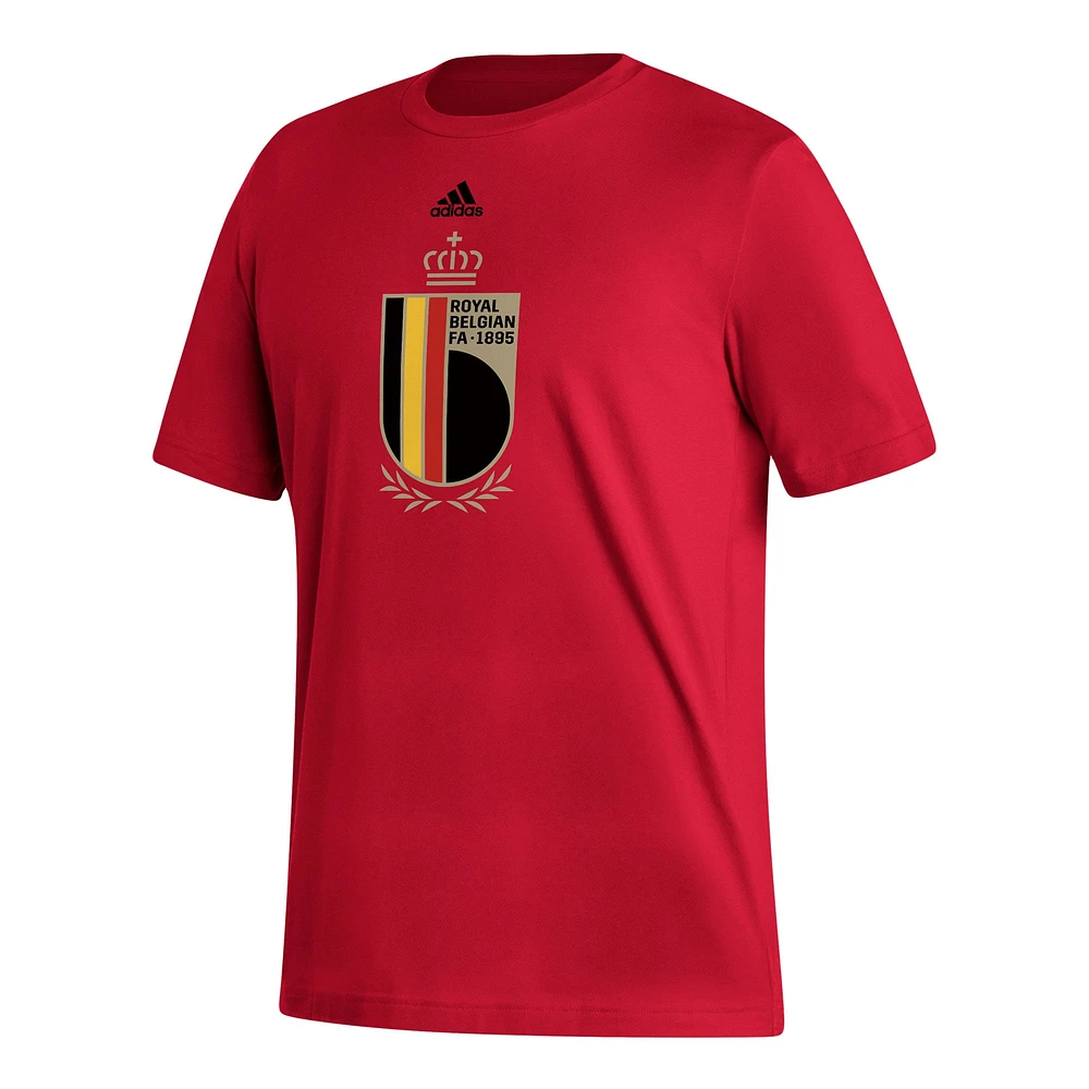 Men's adidas Red Belgium National Team Crest T-Shirt
