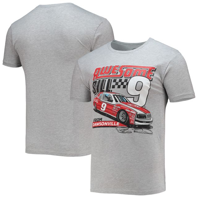 T-shirt Bill Elliott Legends gris chiné avec drapeau à damier pour homme