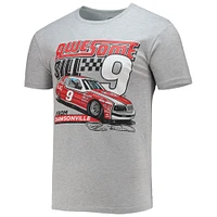 Men's Checkered Flag Heathered Gray Bill Elliott Legends T-Shirt
