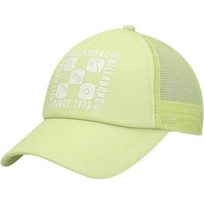 Casquette Snapback Billabong Neon Green Ohana Trucker pour filles et jeunes