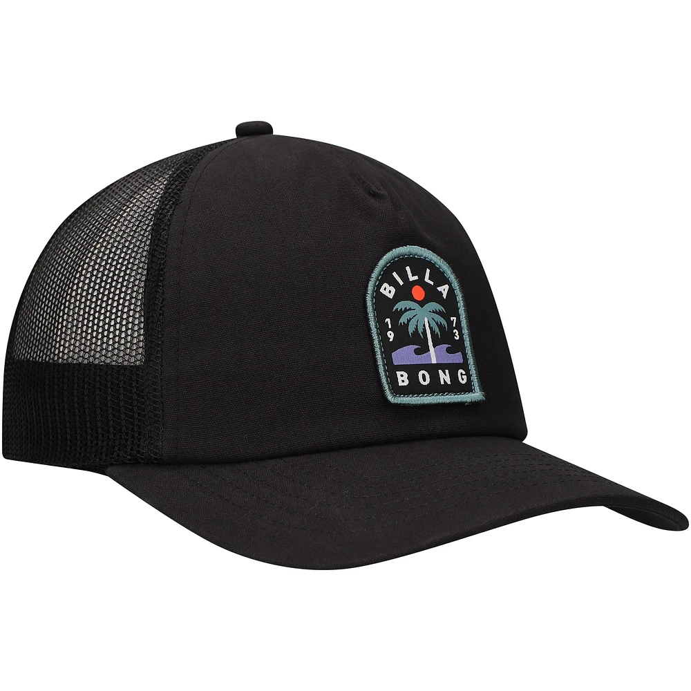 Men's Billabong Black Lounge Unstructured Trucker Adjustable Hat