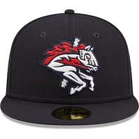 Casquette ajustée 59FIFTY pour homme Binghamton Rumble Ponies Authentic Collection New Era bleu marine