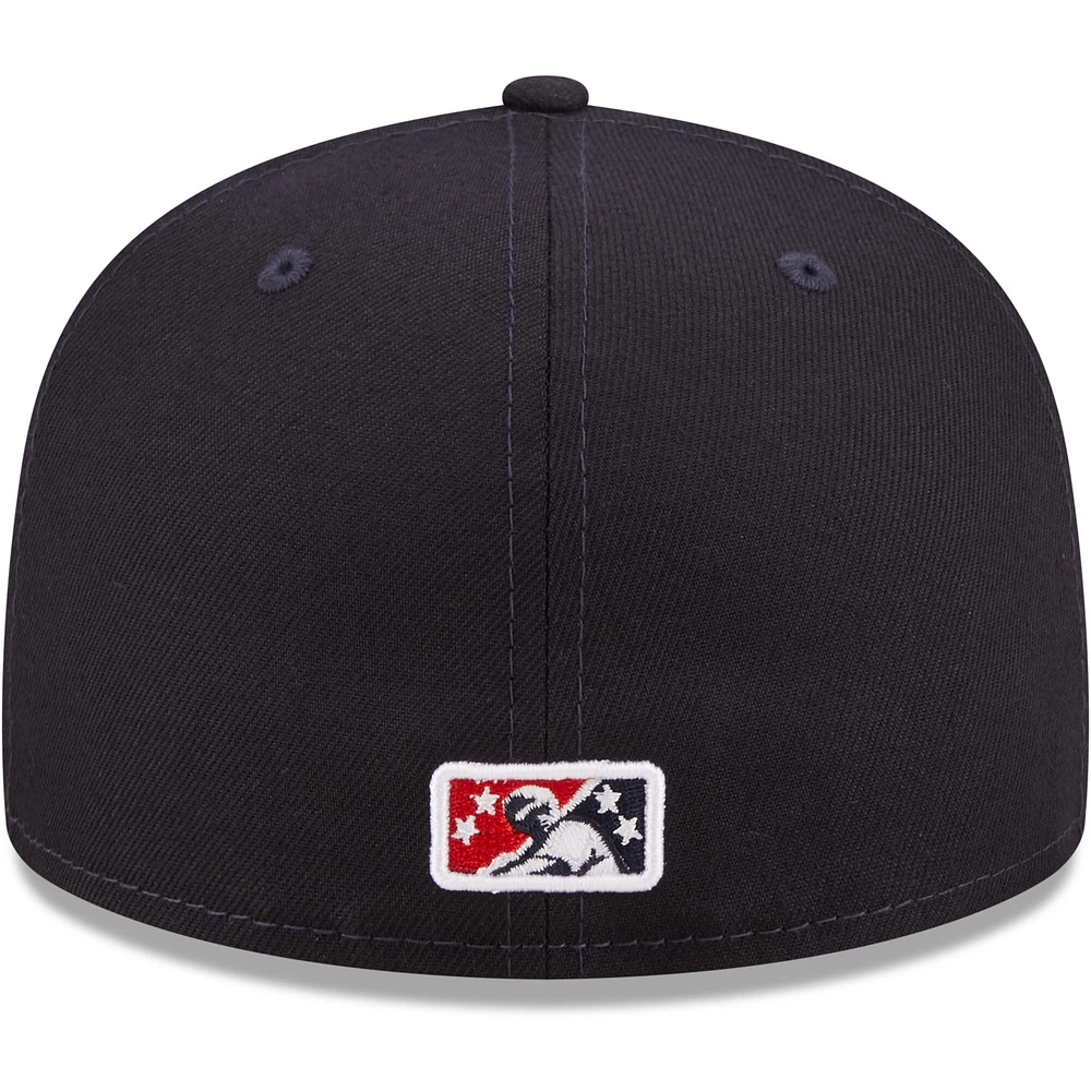 Casquette ajustée 59FIFTY pour homme Binghamton Rumble Ponies Authentic Collection New Era bleu marine