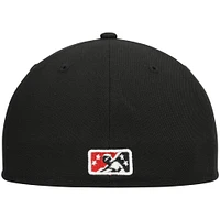 Men's New Era Black Birmingham Barons Home Authentic Collection 59FIFTY Fitted Hat