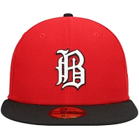 Men's New Era Red Birmingham Barons Alternate Authentic Collection 59FIFTY Fitted Hat