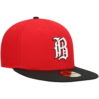 Men's New Era Red Birmingham Barons Alternate Authentic Collection 59FIFTY Fitted Hat