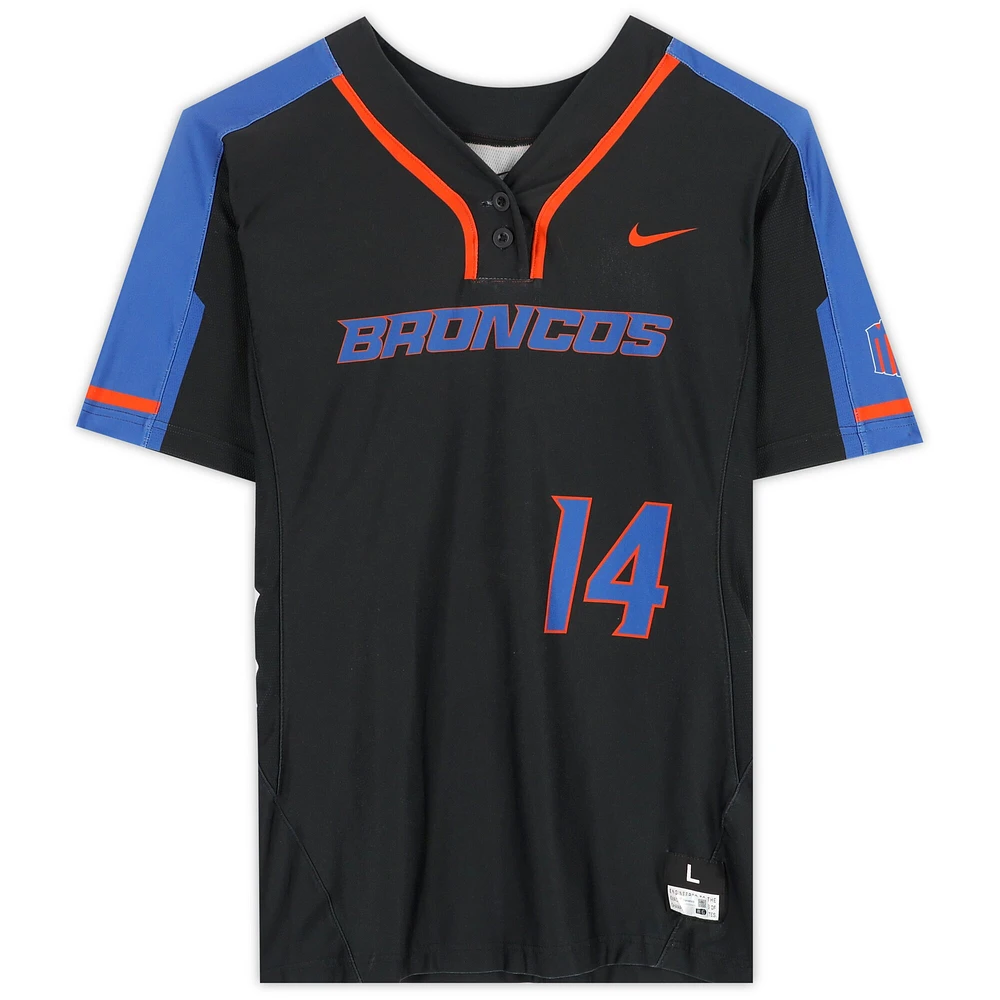 Boise State Broncos Team-Issued #14 Black Jersey from the Softball Program - Size L