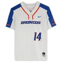 Boise State Broncos Team-Issued #14 White Jersey from the Softball Program - Size L