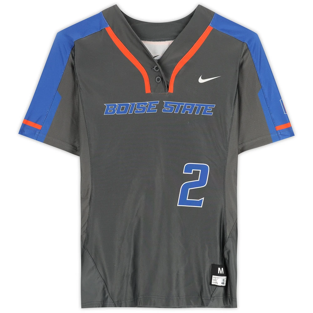Boise State Broncos Team-Issued #2 Gray Jersey from the Softball Program - Size M