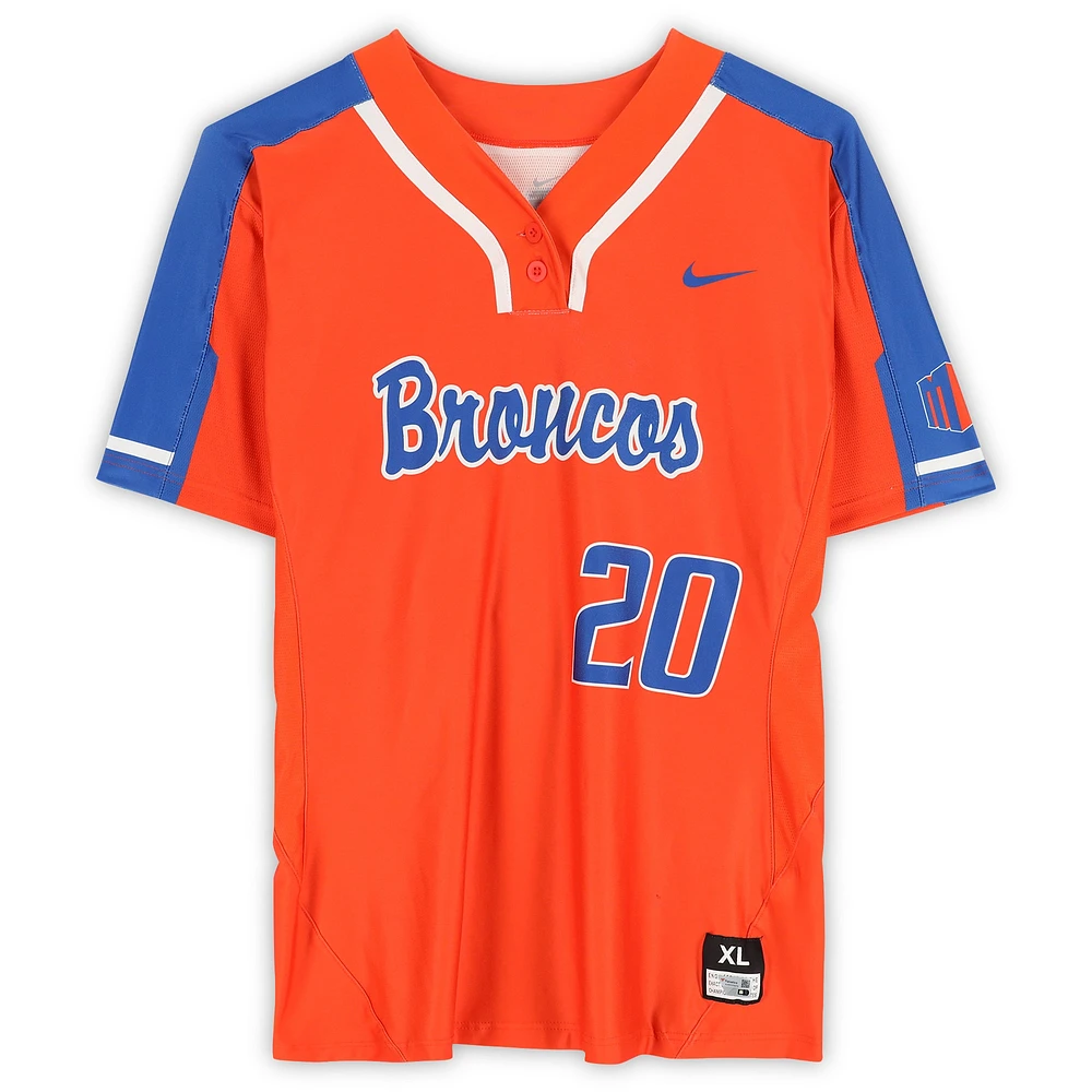 Boise State Broncos Team-Issued #20 Orange Jersey from the Softball Program - Size XL