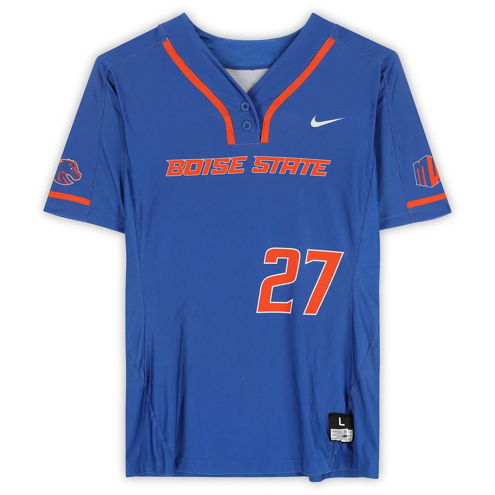 Boise State Broncos Team-Issued #27 Royal Jersey from the Softball Program - Size L