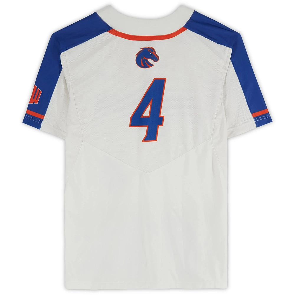 Boise State Broncos Team-Issued #4 White Jersey from the Softball Program - Size M