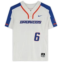 Boise State Broncos Team-Issued #6 White Jersey from the Softball Program - Size M
