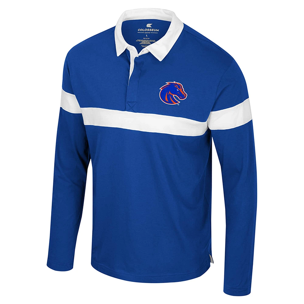 Men's Colosseum  Royal Boise State Broncos Too Cool For School Long Sleeve Polo