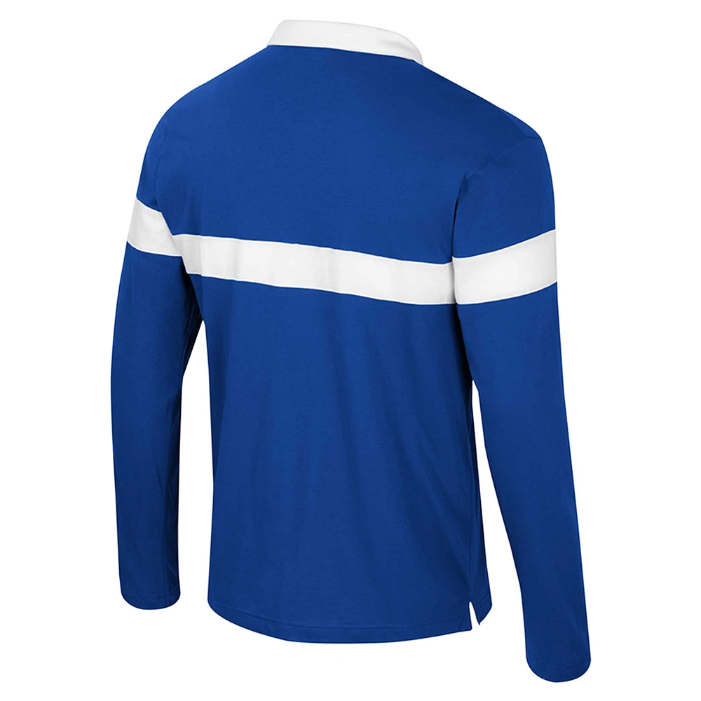 Men's Colosseum  Royal Boise State Broncos Too Cool For School Long Sleeve Polo