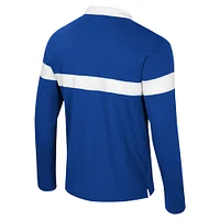 Men's Colosseum  Royal Boise State Broncos Too Cool For School Long Sleeve Polo