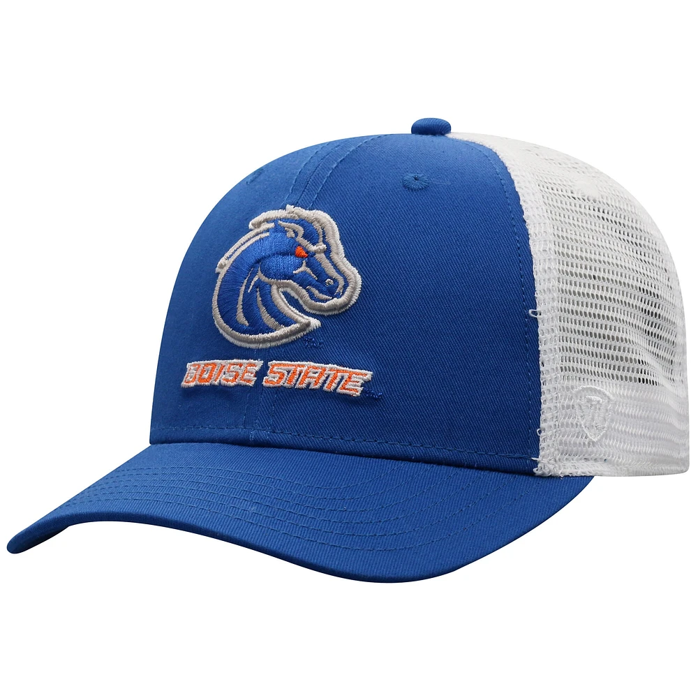 Men's Top of the World Royal/White Boise State Broncos Victory Baseline Adjustable Trucker Hat