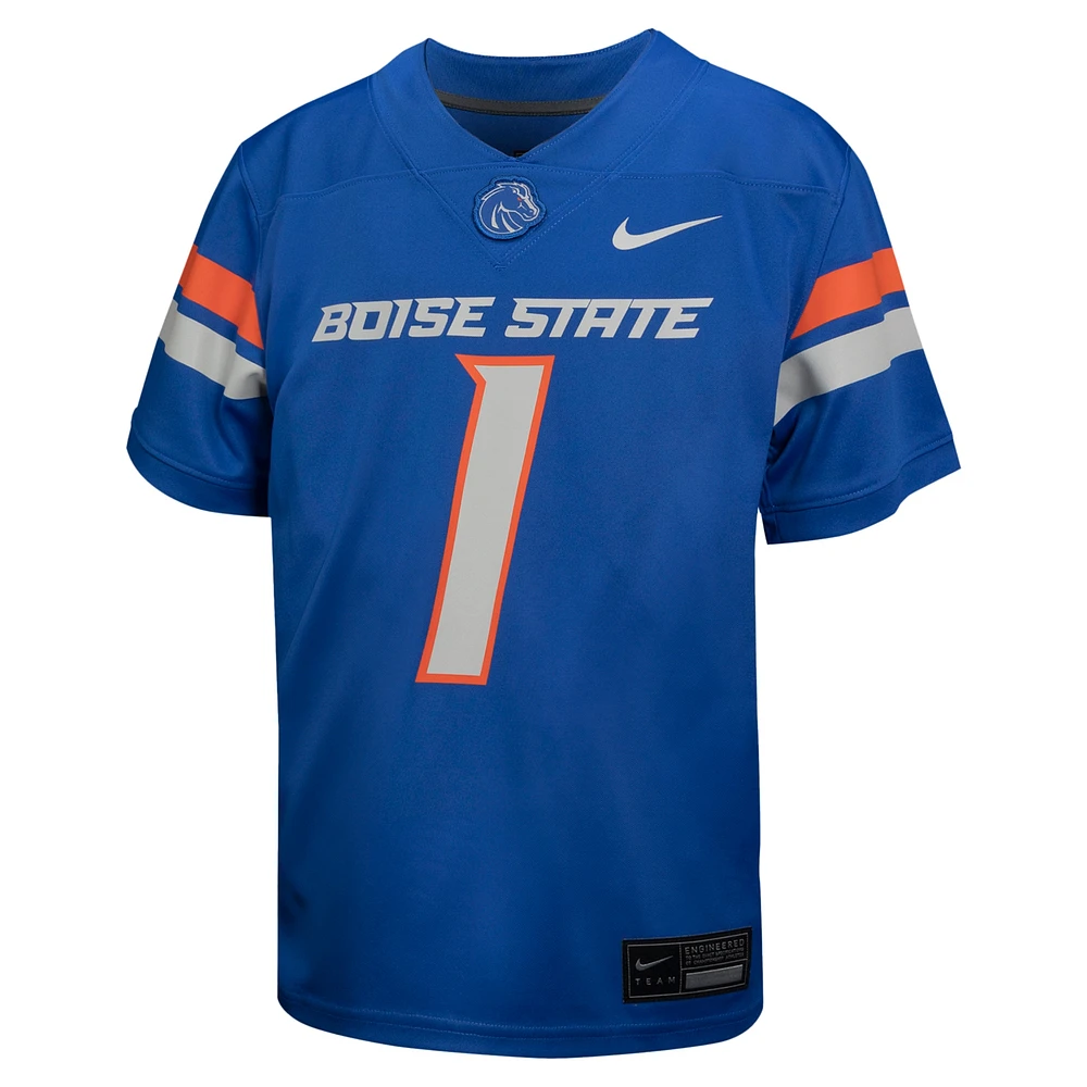 Youth Nike #1 Royal Boise State Broncos Untouchable Football Jersey