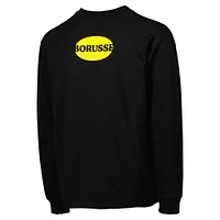 Men's Black Borussia Dortmund Simplicity Leisure Raglan Pullover Sweatshirt