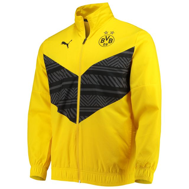 Veste d'avant-match entièrement zippée pour homme Borussia Dortmund 2022/23 Puma Jaune