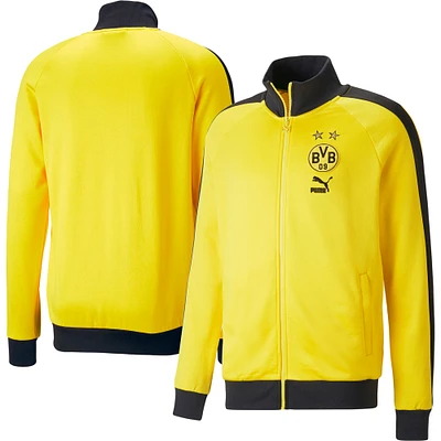 Veste de survêtement Puma Borussia Dortmund ftblHeritage T7 Raglan Full-Zip pour homme Jaune