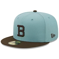 Men's New Era Light Blue/Brown Boston Braves Cooperstown Collection 1914 World Series Beach Kiss 59FIFTY Fitted Hat