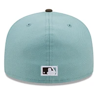 Men's New Era Light Blue/Brown Boston Braves Cooperstown Collection 1914 World Series Beach Kiss 59FIFTY Fitted Hat