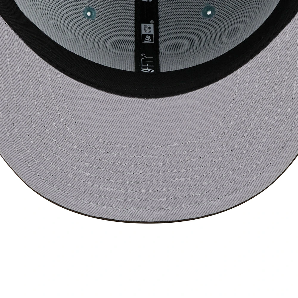 Men's New Era Light Blue/Brown Boston Braves Cooperstown Collection 1914 World Series Beach Kiss 59FIFTY Fitted Hat
