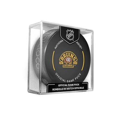 Boston Bruins 100th Anniversary Official Game Puck