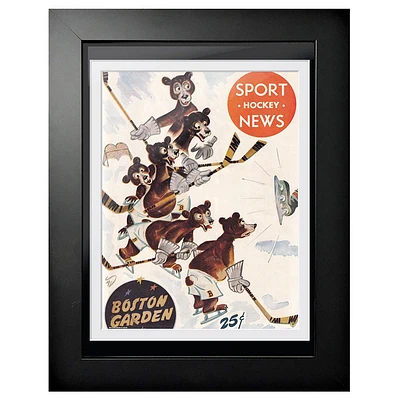 Boston Bruins Sport News Boston Garden Bears - 12'' x 16'' Framed Program Cover