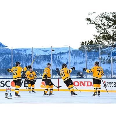 Boston Bruins Unsigned 2021 Outdoors at Lake Tahoe Goal Celebration Photograph