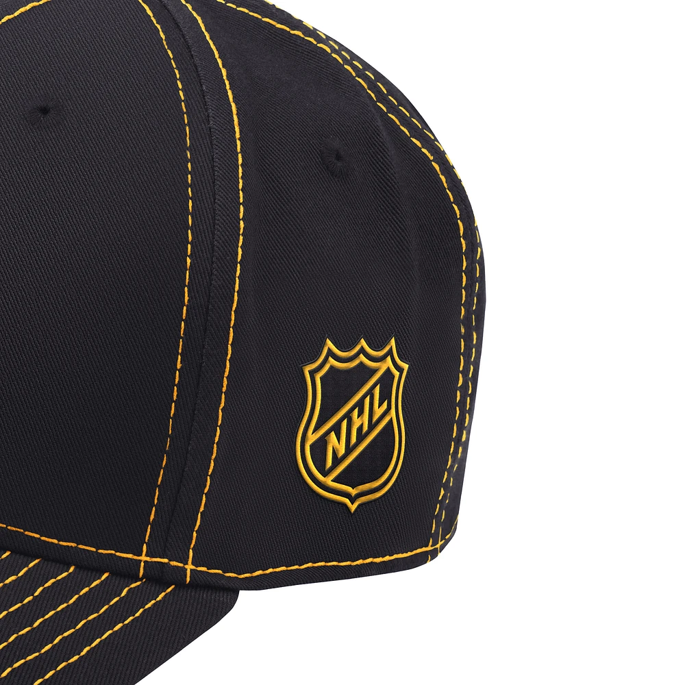 Men's Starter  Black Boston Bruins Sphere II Curved Starfit Adjustable Hat