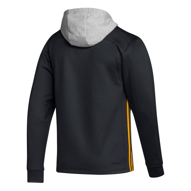 Sweat à capuche adidas noir Boston Bruins Skate Lace Primeblue Team pour hommes