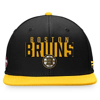 Men's Fanatics Black/Gold Boston Bruins Fundamental Colorblocked Snapback Hat