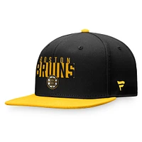 Men's Fanatics Black/Gold Boston Bruins Fundamental Colorblocked Snapback Hat