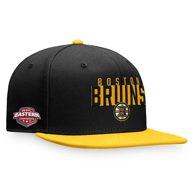 Men's Fanatics Black/Gold Boston Bruins Fundamental Colorblocked Snapback Hat