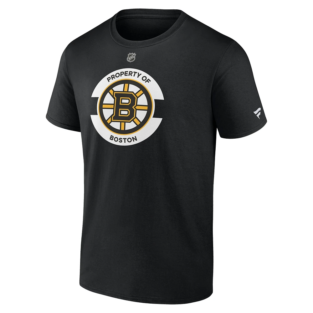 Men's Fanatics Black Boston Bruins Authentic Pro Core Secondary T-Shirt