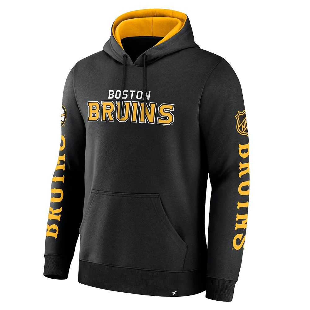 Men's Fanatics Black Boston Bruins Big City Legacy Fleece Pullover Hoodie