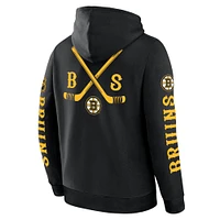 Men's Fanatics Black Boston Bruins Big City Legacy Fleece Pullover Hoodie