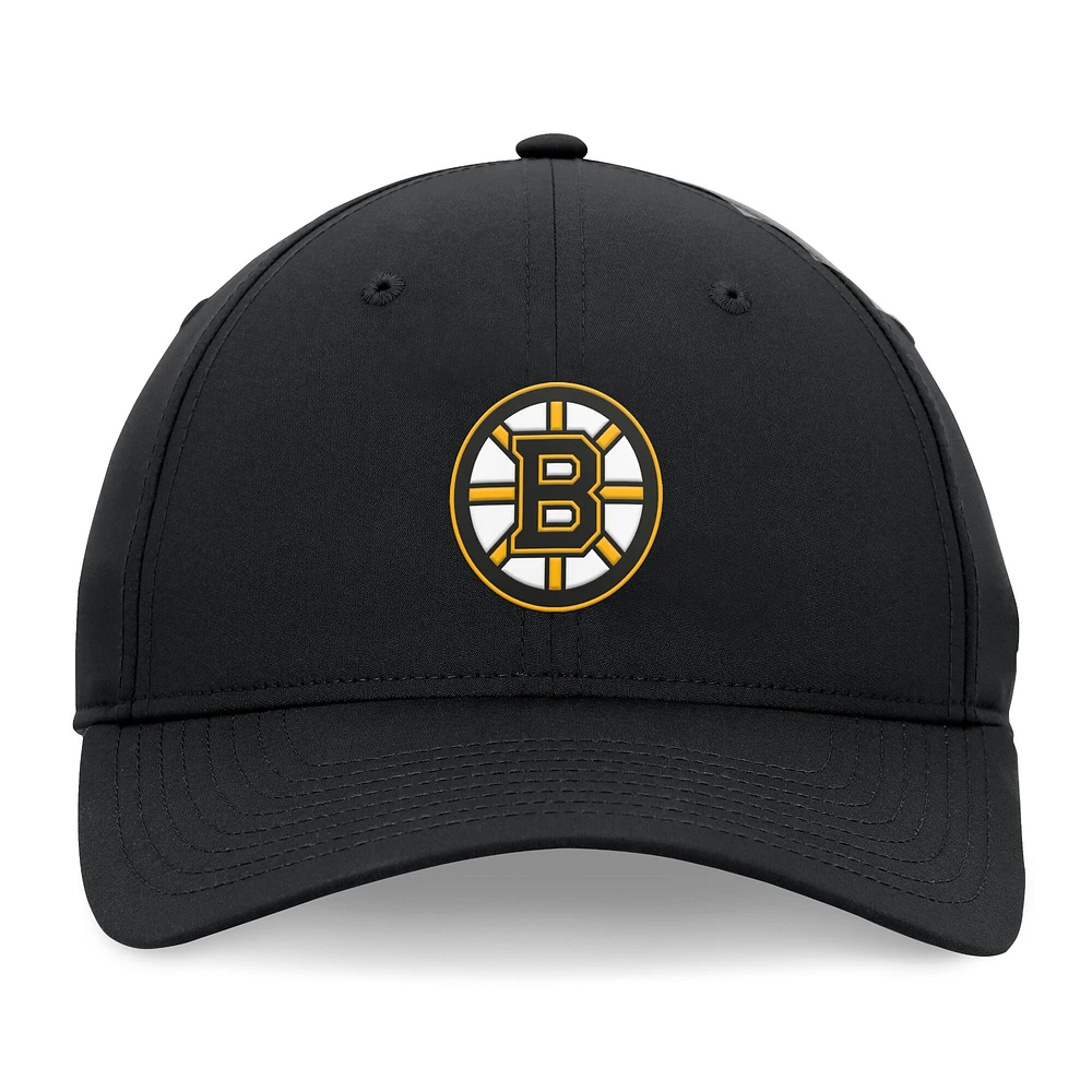 Men's Fanatics Black Boston Bruins Front Office Ripstop Adjustable Hat