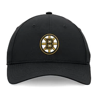 Men's Fanatics Black Boston Bruins Front Office Ripstop Adjustable Hat