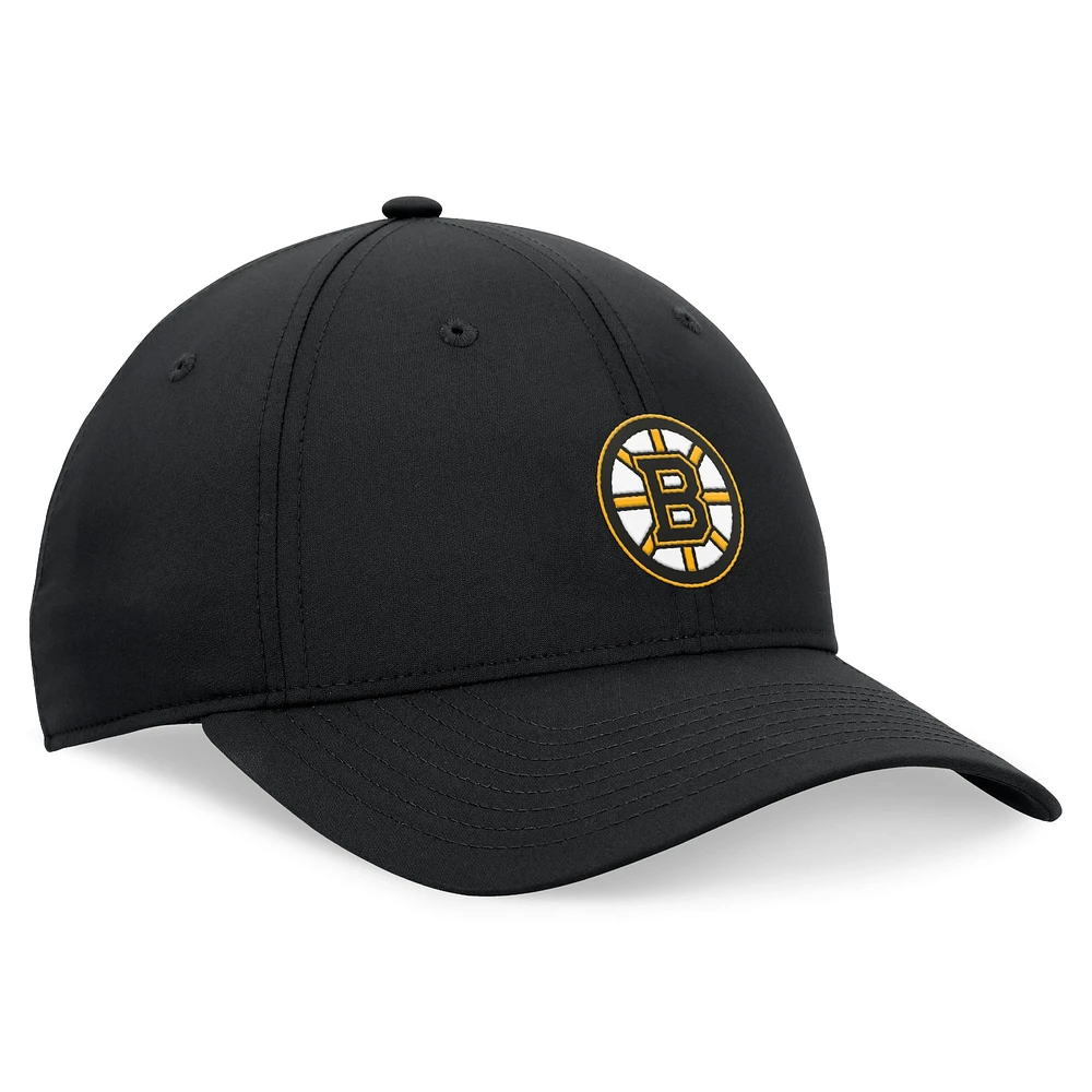 Men's Fanatics Black Boston Bruins Front Office Ripstop Adjustable Hat