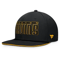 Men's Fanatics Black Boston Bruins Fundamental Gino Stack Snapback Hat