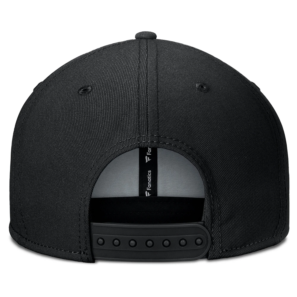 Men's Fanatics Black Boston Bruins Fundamental Gino Stack Snapback Hat