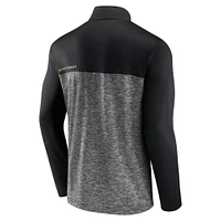 Men's Fanatics Black Boston Bruins Iconic Defender Quarter-Zip Jacket