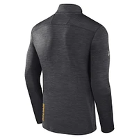 Men's Fanatics  Charcoal Boston Bruins Authentic Pro Quarter-Zip Pullover Top