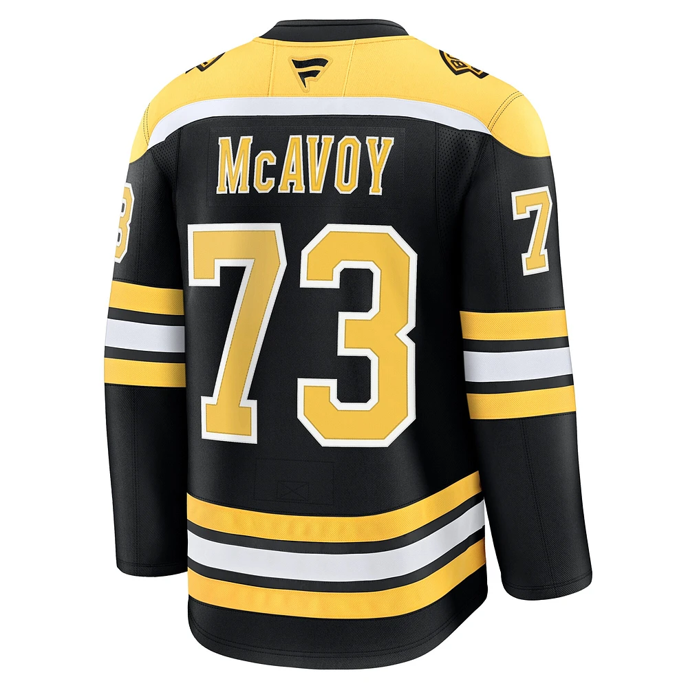 Men's Fanatics Charlie McAvoy Black Boston Bruins Home Premium Jersey