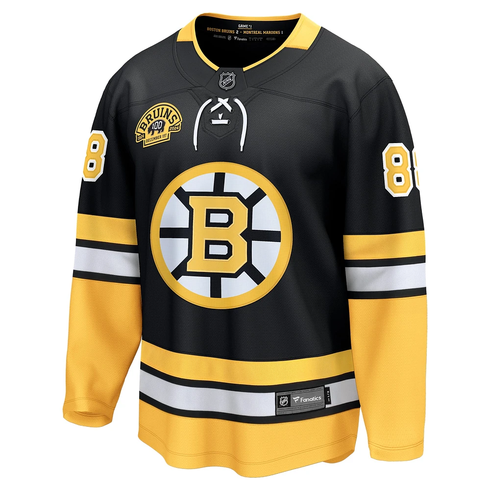Men's Fanatics David Pastrnak Black Boston Bruins 100th Anniversary Premier Breakaway Player Jersey